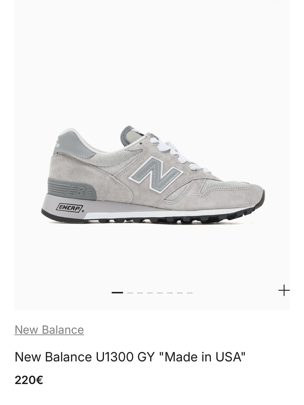 New Balance U1300 Light Gray Suede & Mesh Sneaker